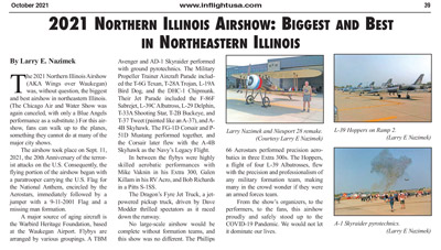 2021 Northern Illinois Airshow: Biggest and Best in Northeastern Illinois. Article written by Larry E. Nazimek / In Flight USA